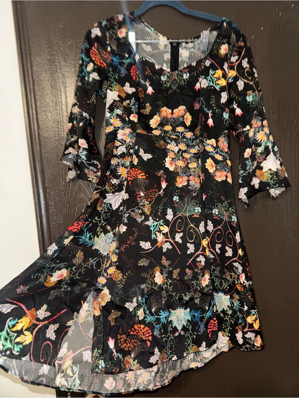 River Island Black Floral Embroidered 
 Dress